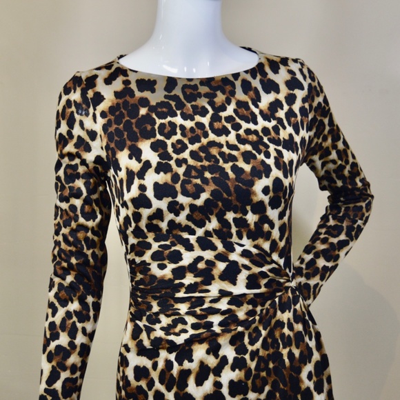 Leopard Print Mini Night Out Dress by Carmen Marc Valvo.Made in US - Picture 7 of 13